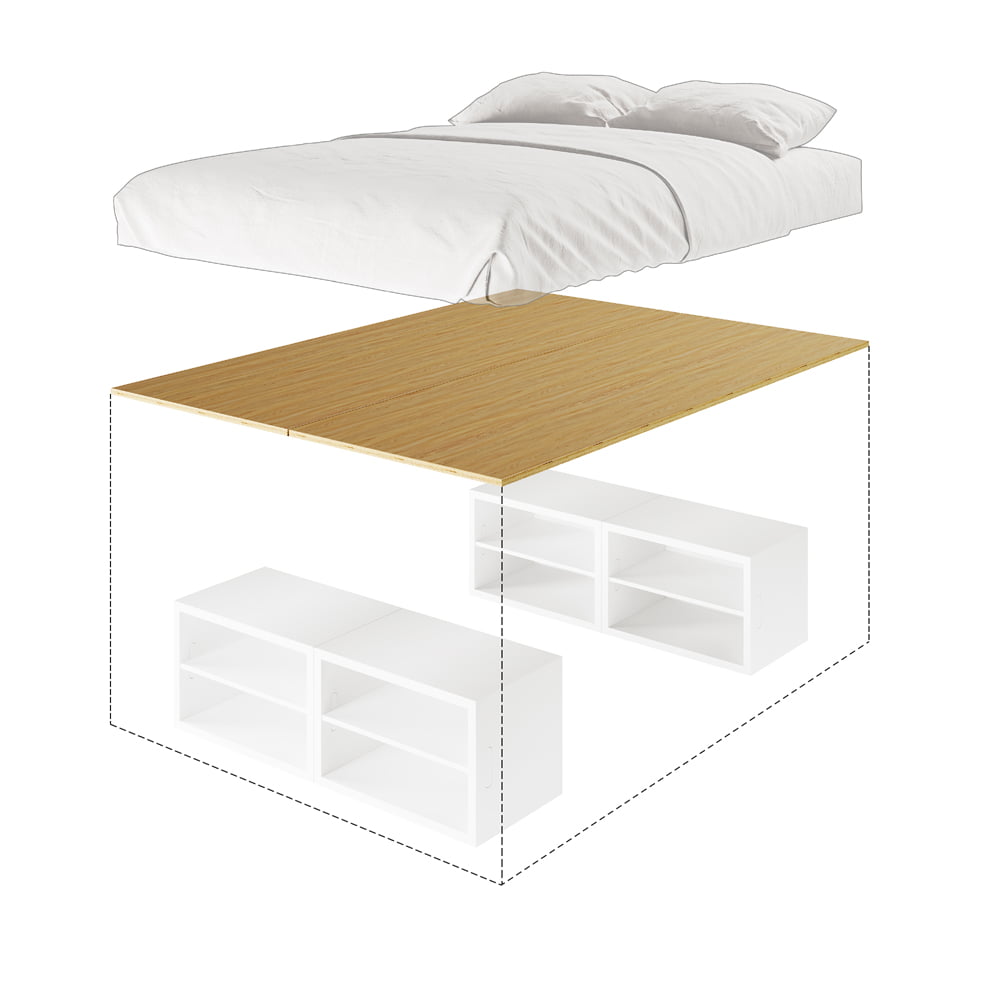 4 Box Full Size Storage Bed A