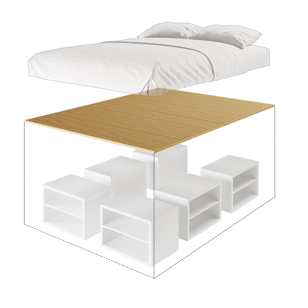 6 Box Queen Storage Bed B2