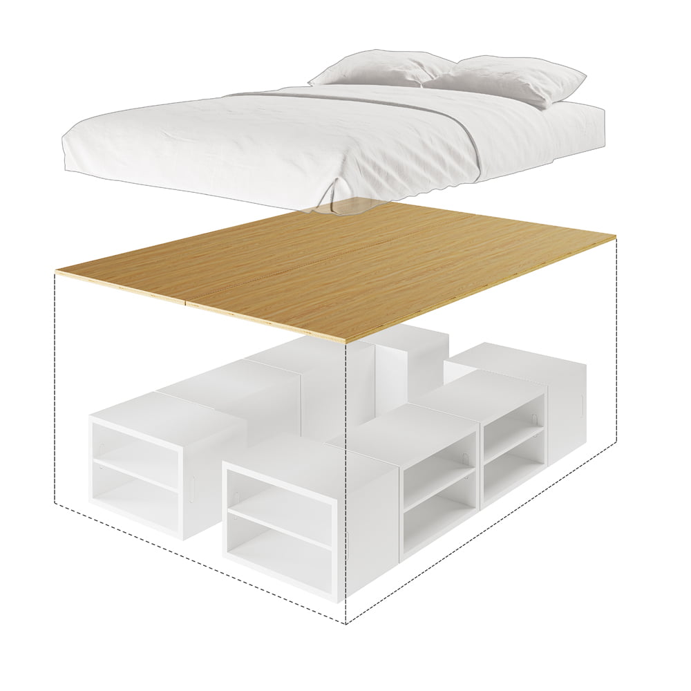 8 Box Queen Storage Bed A