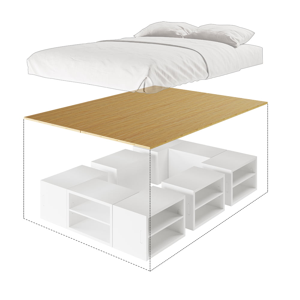 8 Box Queen Storage Bed A2