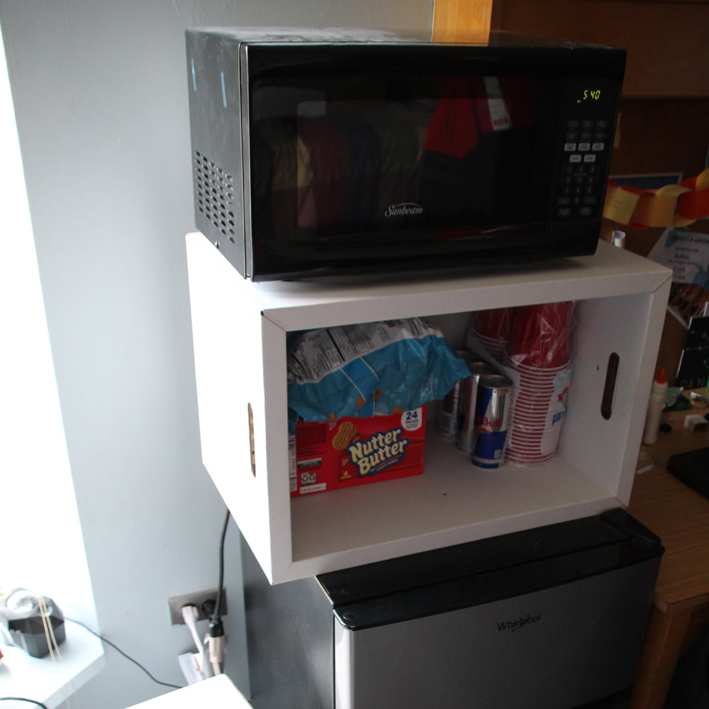 storage on mini fridge