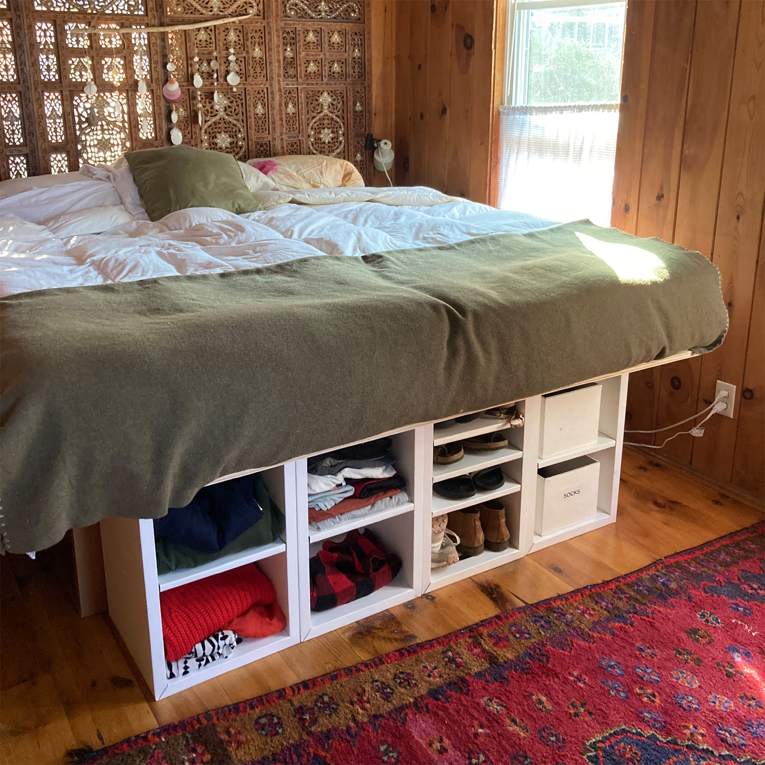 King size storage bed
