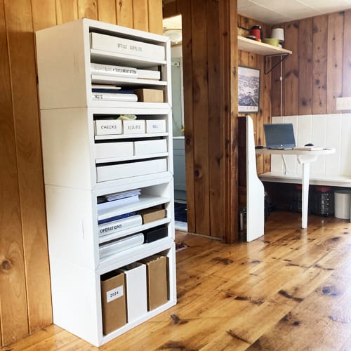 Office storage Bookcase modular white cube