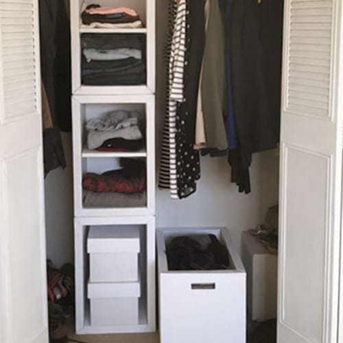 white cubby closet organizer