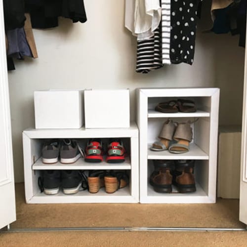 white cubby shoe storage organizer